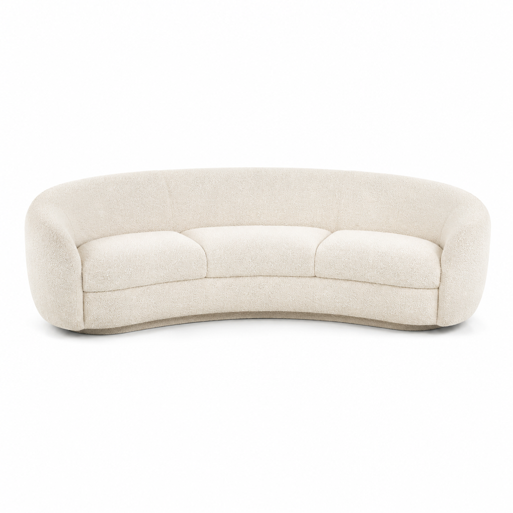 Aurelia Bouclé Curved Sofa