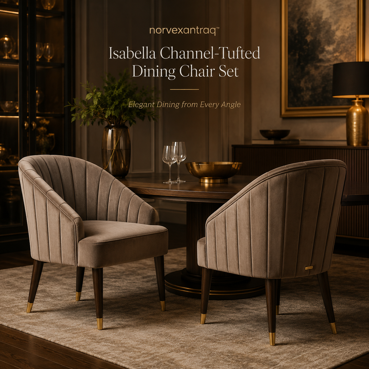 Isabella Channel-Tufted Dining Chair Set